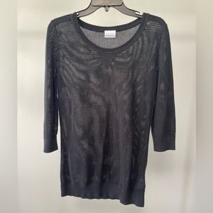 Columbia blue open knit long sleeve sweater shirt